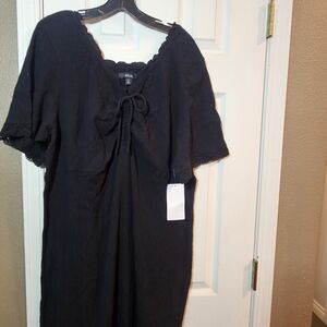 Lovely Cotton Short Sleeve Tiered Layer Dress 1X